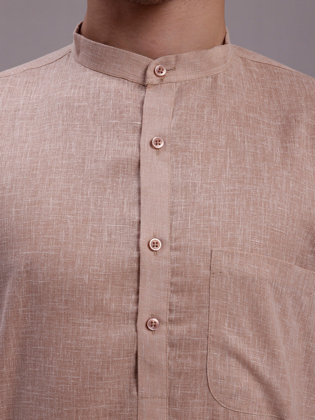 Jompers Men's Solid Pure Cotton Kurta - Beige
