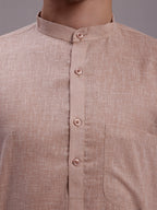 Jompers Men's Solid Pure Cotton Kurta - Beige