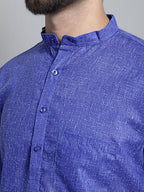 Jompers Men's Solid Pure Cotton Kurta Only - Blue