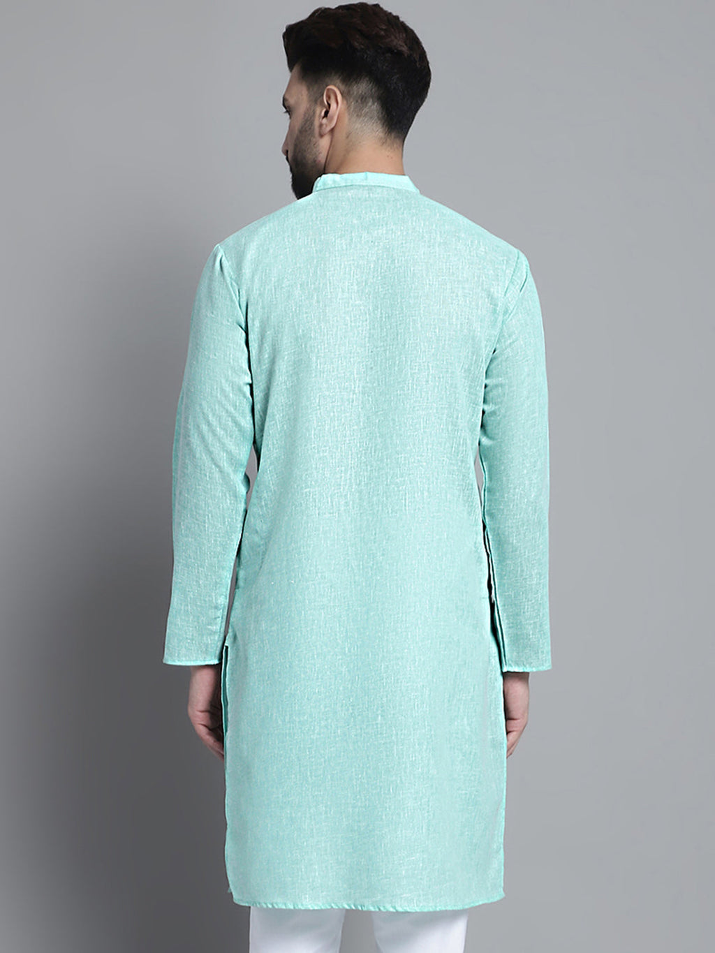 Jompers Men's Solid Pure Cotton Kurta Only - Green