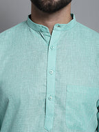 Jompers Men's Solid Pure Cotton Kurta Only - Green