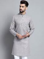 Jompers Men's Solid Pure Cotton Kurta Only - Grey