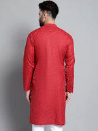 Jompers Men's Solid Pure Cotton Kurta Only - Maroon