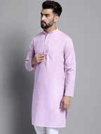 Jompers Men's Solid Pure Cotton Kurta Only - Purple
