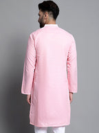 Jompers Men's Solid Pure Cotton Kurta Only - Pink