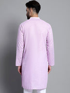 Jompers Men's Solid Pure Cotton Kurta Only - Purple