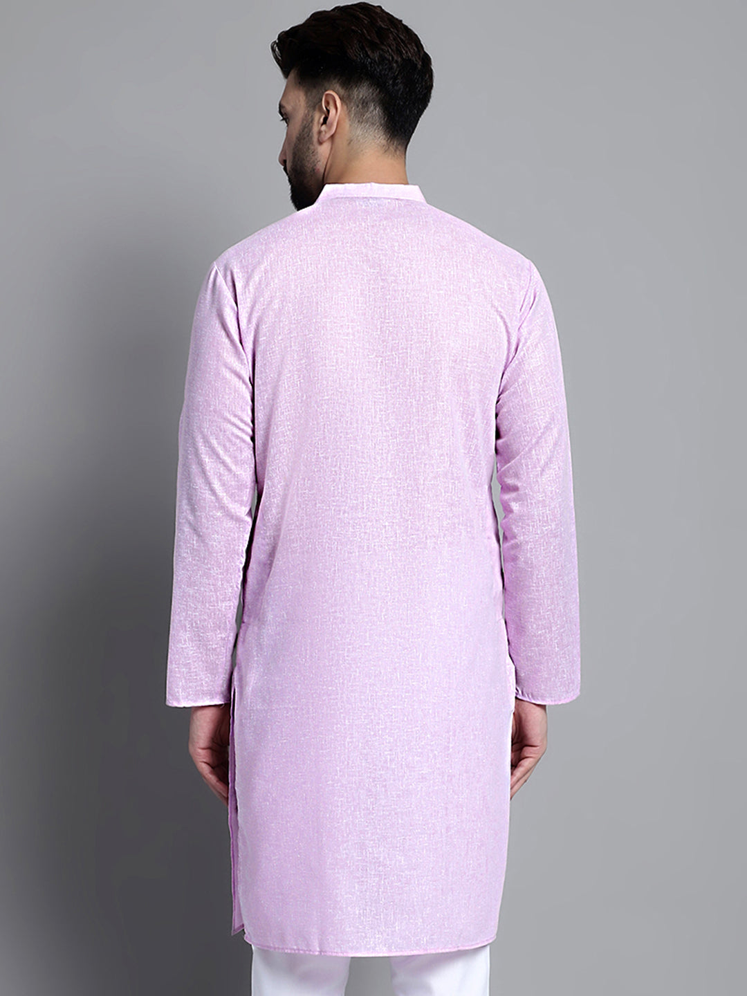Jompers Men's Solid Pure Cotton Kurta Only - Purple