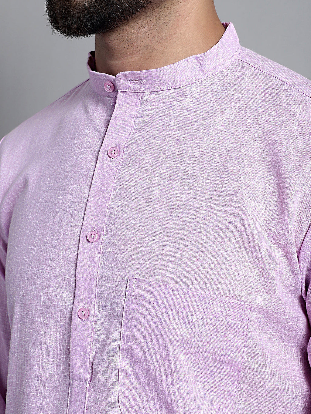 Jompers Men's Solid Pure Cotton Kurta Only - Purple