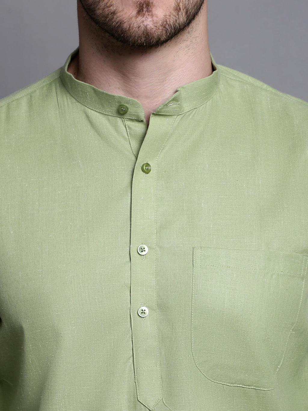 Jompers Men's Pure Cotton Kurta - Pista