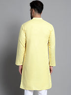 Jompers Men's Solid Pure Cotton Kurta Only - Yellow