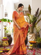 Shree Shyam Fashion Yellow Soft Silk Saree - Distacart