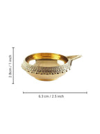 Tied Ribbons Antique 2 Pieces Gold-Toned Textured Brass Diyas