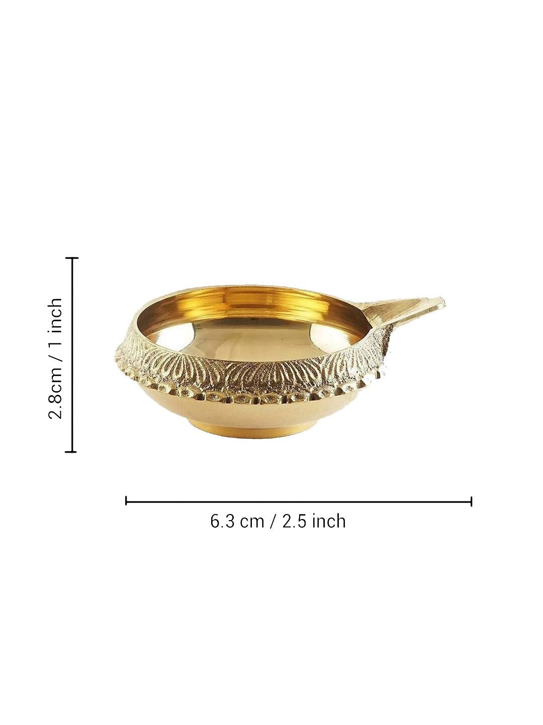 Tied Ribbons Antique 2 Pieces Gold-Toned Textured Brass Diyas