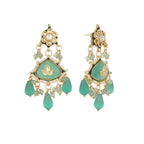 Nuyug 22K Gold Plated Lush Green Maang Tikka & Earrings Set - Distacart