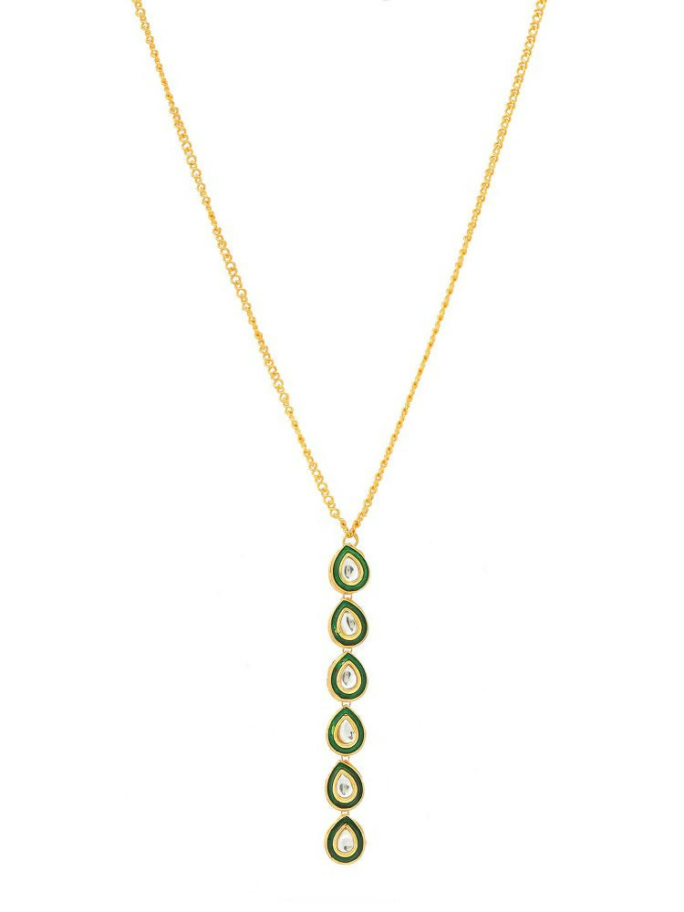 Green Meenakari Kundan Necklace - Ruby Raang