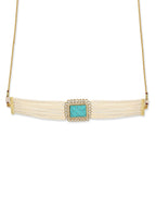 Women's Blue White Gold-Plated Handcrafted Necklace - Ruby Raang - Distacart