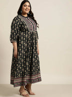 Juniper Women`s Dark Blue Rayon Fusion Wear Printed A-line Dress - Distacart