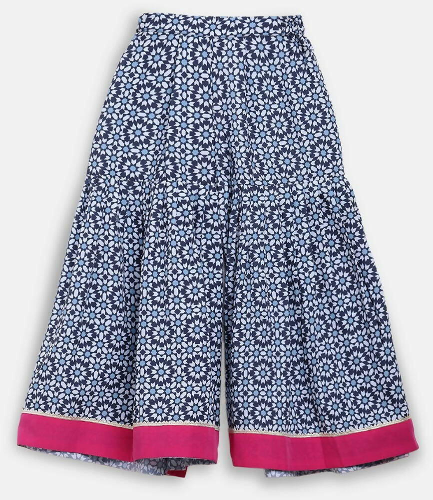 Ahalyaa Multi Crepe Printed Kids Kurta Sharara Set With Dupatta For Girls
