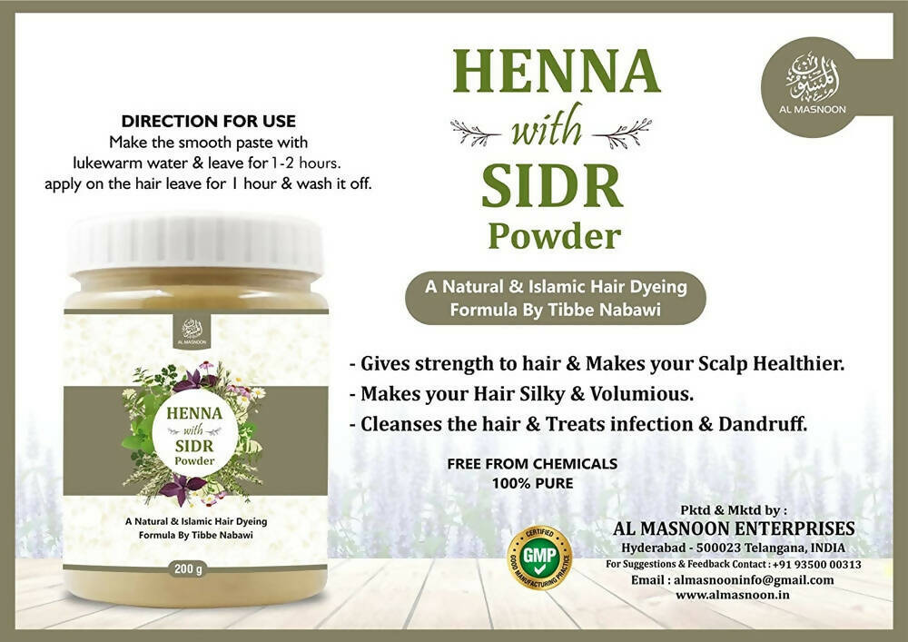 Al Masnoon Henna With Sidr Leaves Powder - Distacart