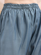 Sequined Embroidered Kurta With Pant & Printed Dupatta, Turquoise - Hiral Fashion - Distacart
