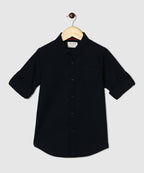 Manet Boys Full Sleeves Solid Shirt - Navy Blue
