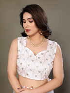 Vedant Vastram Poly Silk Embroidery Work Fancy Saree - Grey