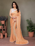 Vedant Vastram Poly Silk Embroidery Work Fancy Saree - Orange