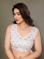 Vedant Vastram Poly Silk Embroidery Work Fancy Saree - Rose