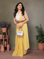 Vedant Vastram Poly Silk Embroidery Work Fancy Saree - Yellow