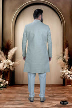 Joban Fashion Men's Green Base Silk Kurta with Pyjama