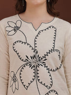 Floral Embroidered Co Ords, White - Hiral Fashion - Distacart