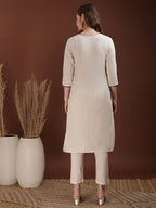 Floral Embroidered Co Ords, White - Hiral Fashion - Distacart