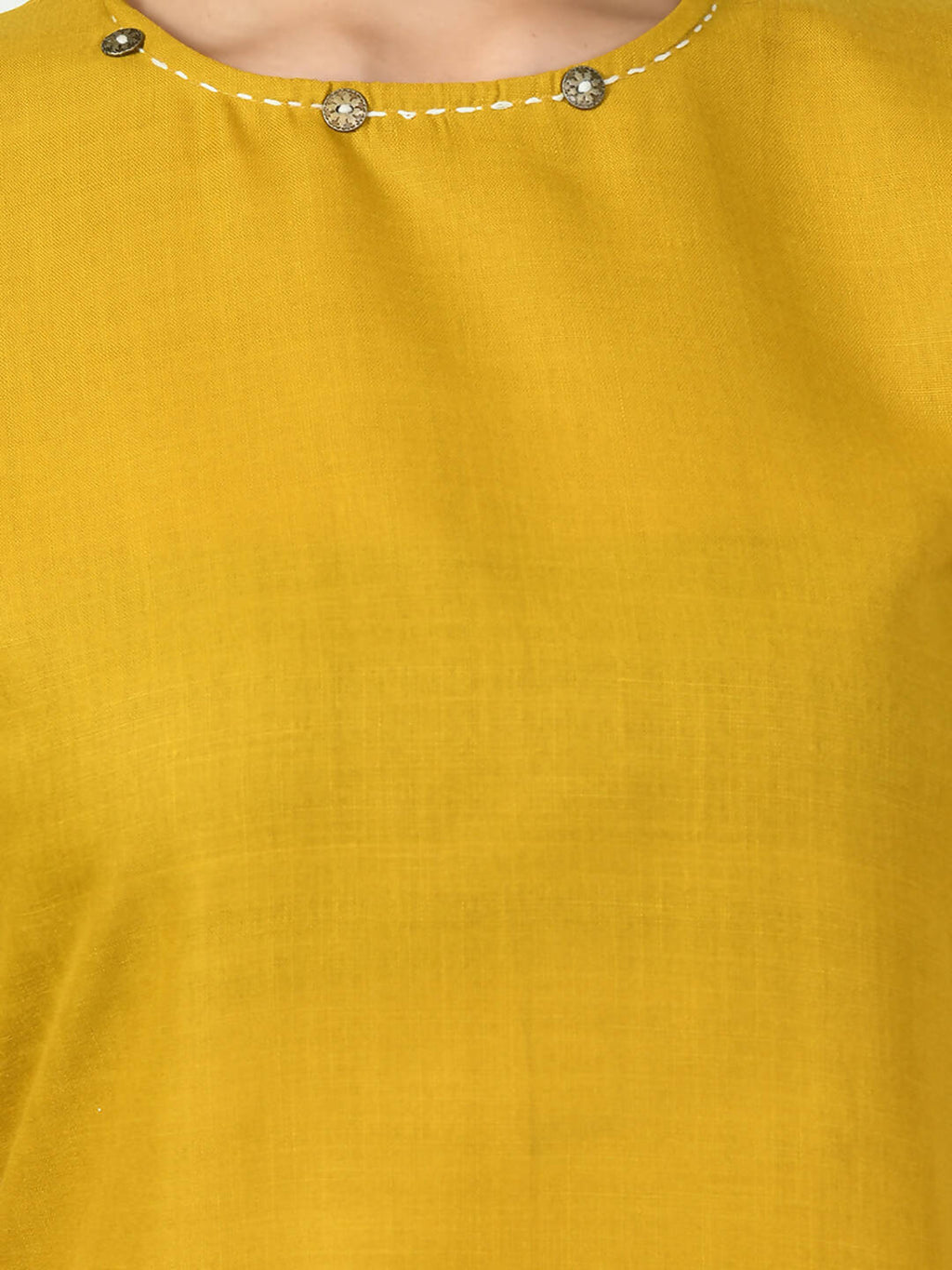 Myshka Women's Mustard A-Line Solid Kurta