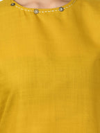 Myshka Women's Mustard A-Line Solid Kurta