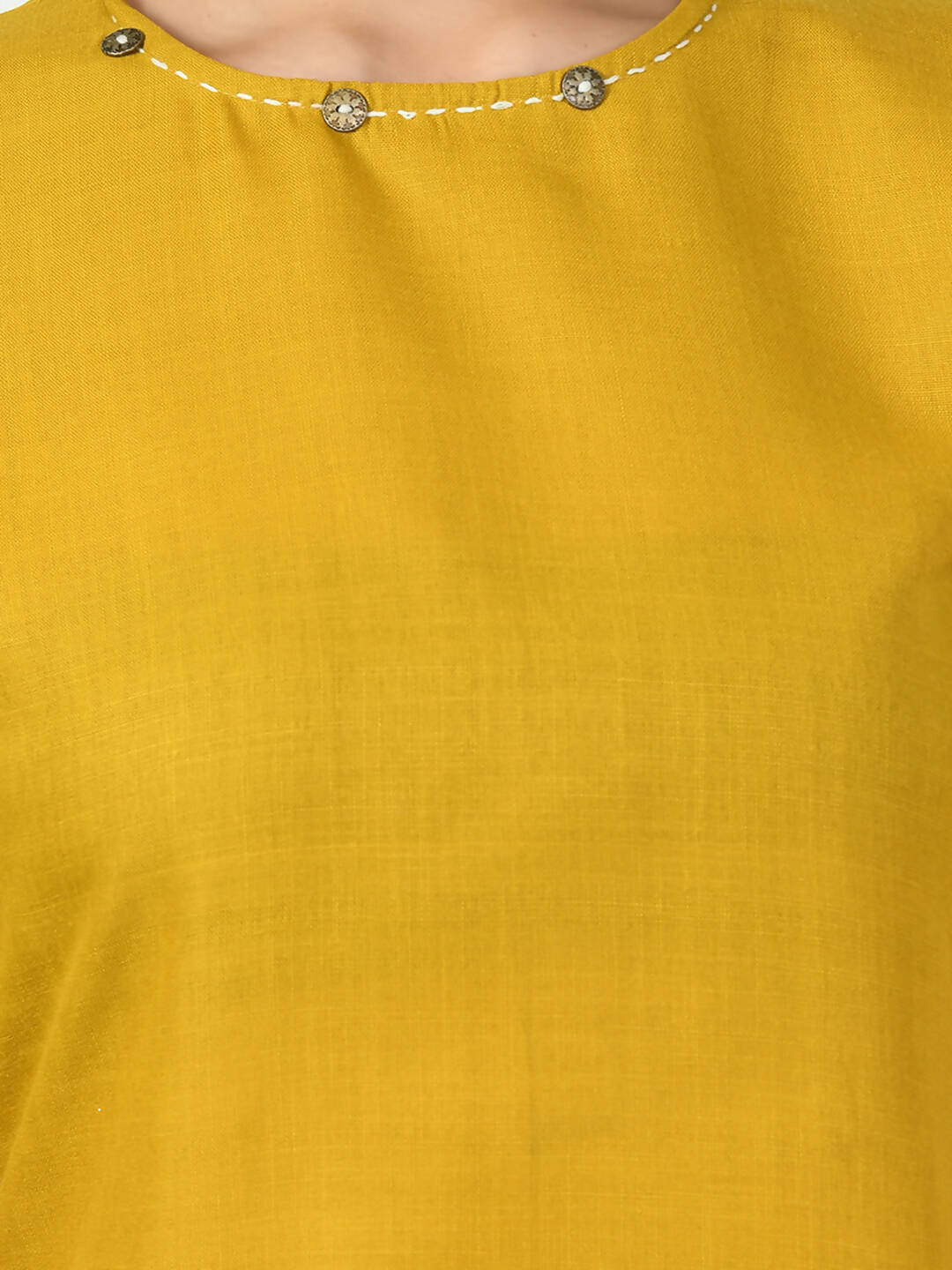 Myshka Women's Mustard A-Line Solid Kurta