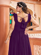 Prazu Fashion Wine Georgette With Rich Zari-Sequins Embroidery Gown - Distacart