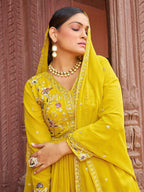 Prazu Fashion Yellow Georgette With Rich Zari-Sequins Embroidery Gown - Distacart