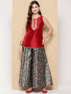 Ahalyaa Women's Traditional Wear Co-ods - Red - Distacart