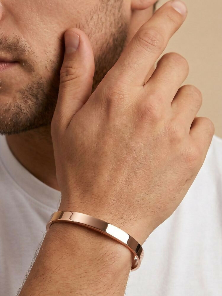 NVR Men's Rose Gold Kada Bracelet - Distacart