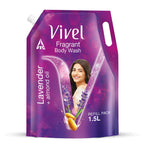 Vivel Fragrant Body Wash Lavender & Almond Oil Shower Gel Supersaver XL Refill Pouch