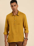 Mustard Men Rayon Boxy Opaque Casual Shirt - Mahotsav