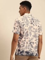 Off White Relaxed Floral Opaque Printed Casual Resort Shirt - Mahotsav