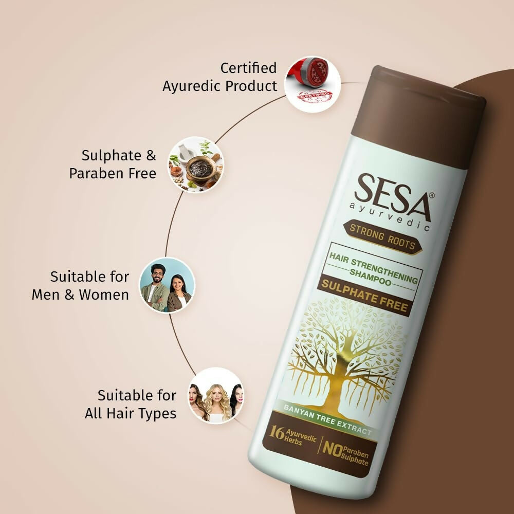 Sesa Strong Roots Sulphate Free Hair Strengthening Shampoo - Distacart