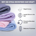 Nykaa Naturals Microfiber Hair Wrap for Frizz Free & Shiny Hair - Grey