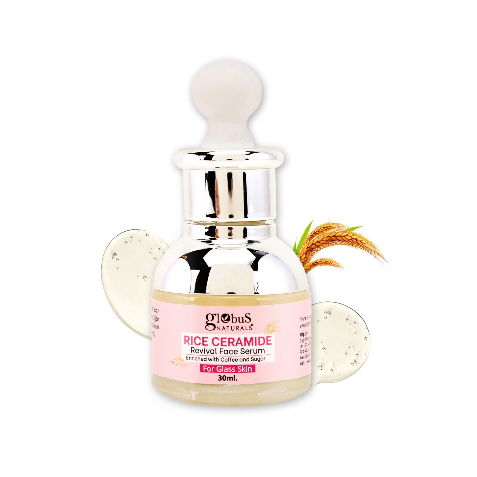 Globus Naturals Rice Ceramide Revival Face Serum, For Korean Glass Skin - Distacart
