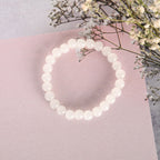 NVR Men & Women White Marbel Crystal Elasticated Bracelet - Distacart