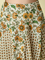 Myshka Women's Multi Pure Cotton Printed Flared Skirt