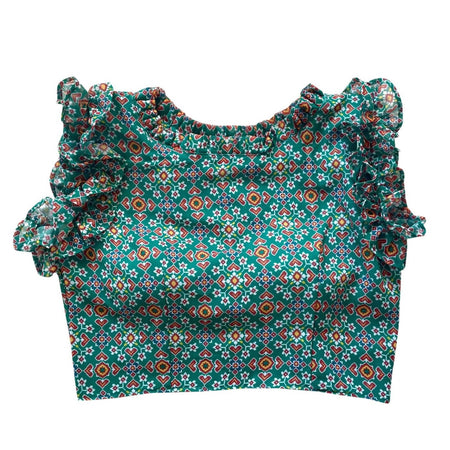 Vamika Rama Green Georgette Frill Blouse