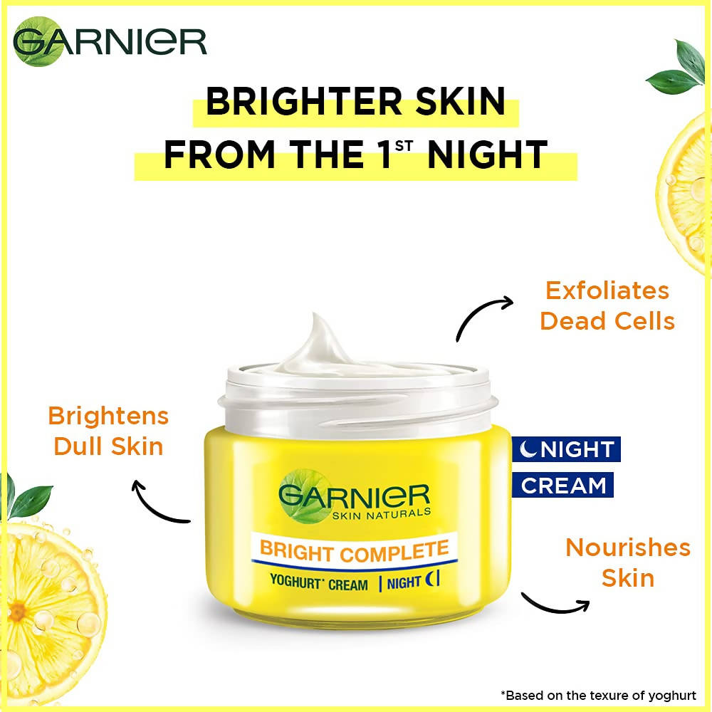 Garnier Bright Complete Vitamin C Yoghurt Night Cream - Distacart