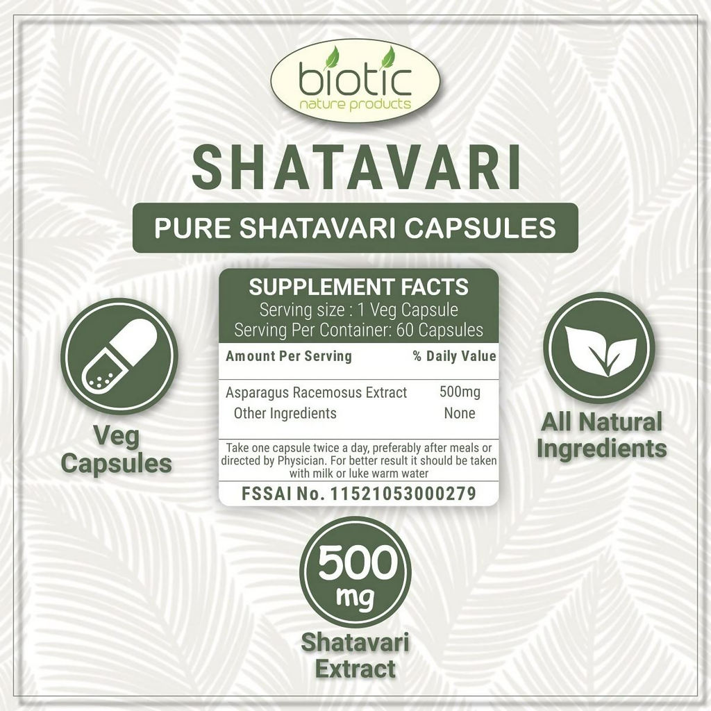 Biotic Shatavari Capsules For Women & Men
